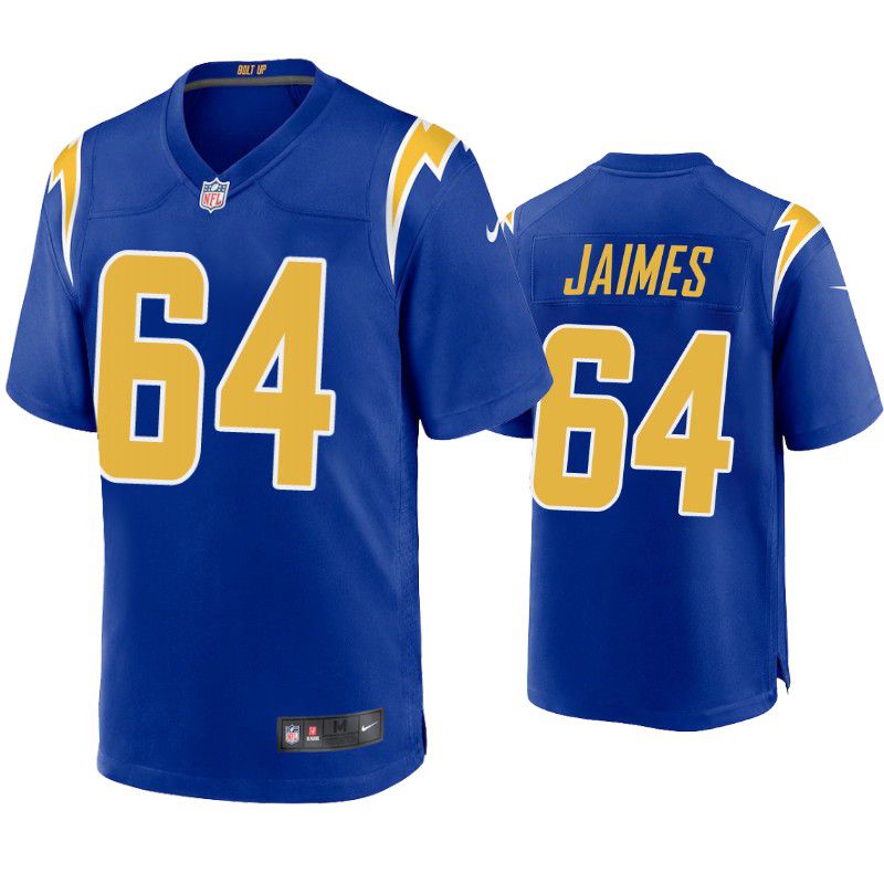 Men Los Angeles Chargers #64 Brenden Jaimes Nike Royal Game NFL Jersey->los angeles chargers->NFL Jersey